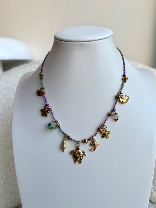 Collier bohemian violet