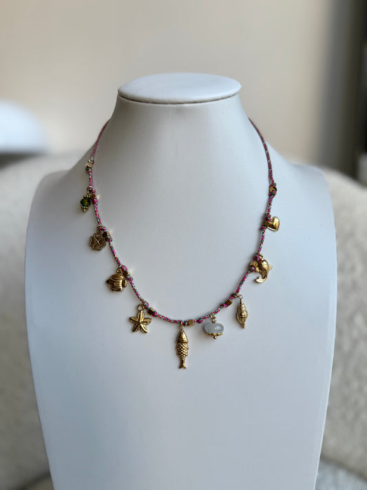 Collier bohemian rose