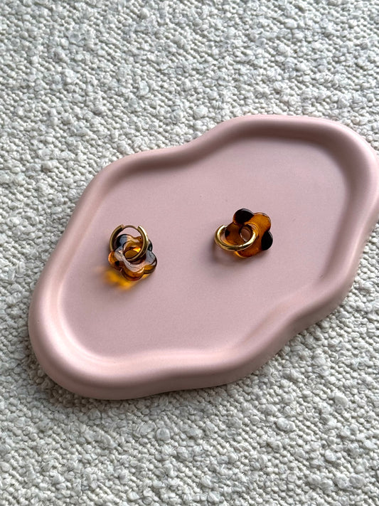 Boucles d'oreilles fleurs léopard