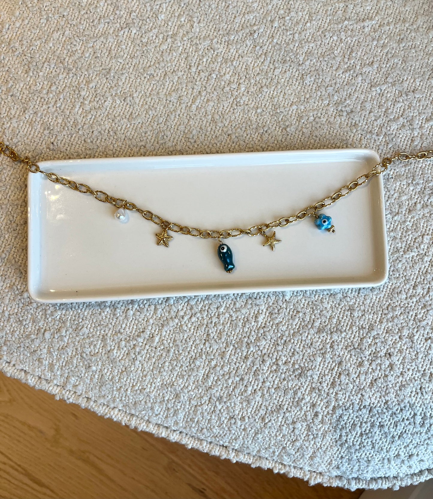 Collier poisson bleu