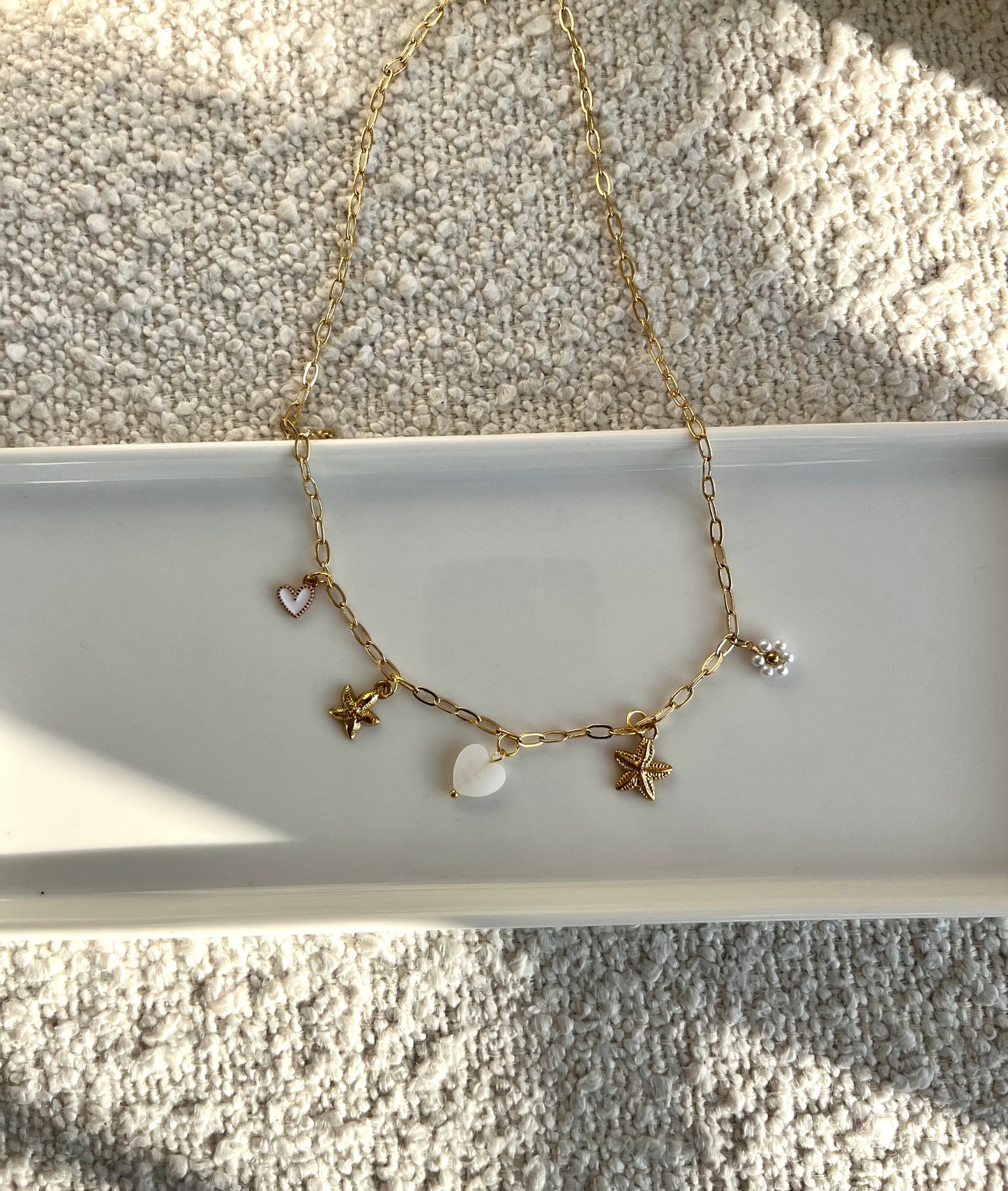 Collier cœur blanc