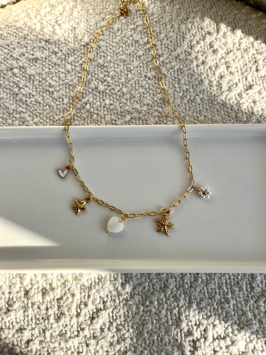 Collier cœur blanc