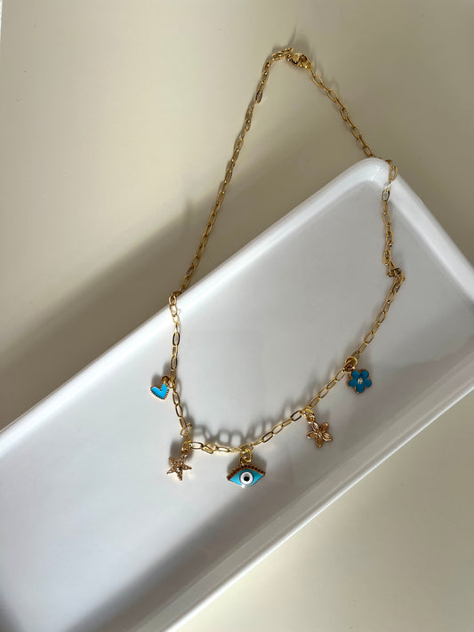 Collier œil bleu