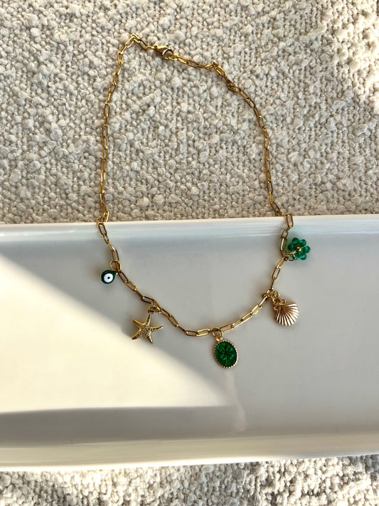 Collier trèfle vert