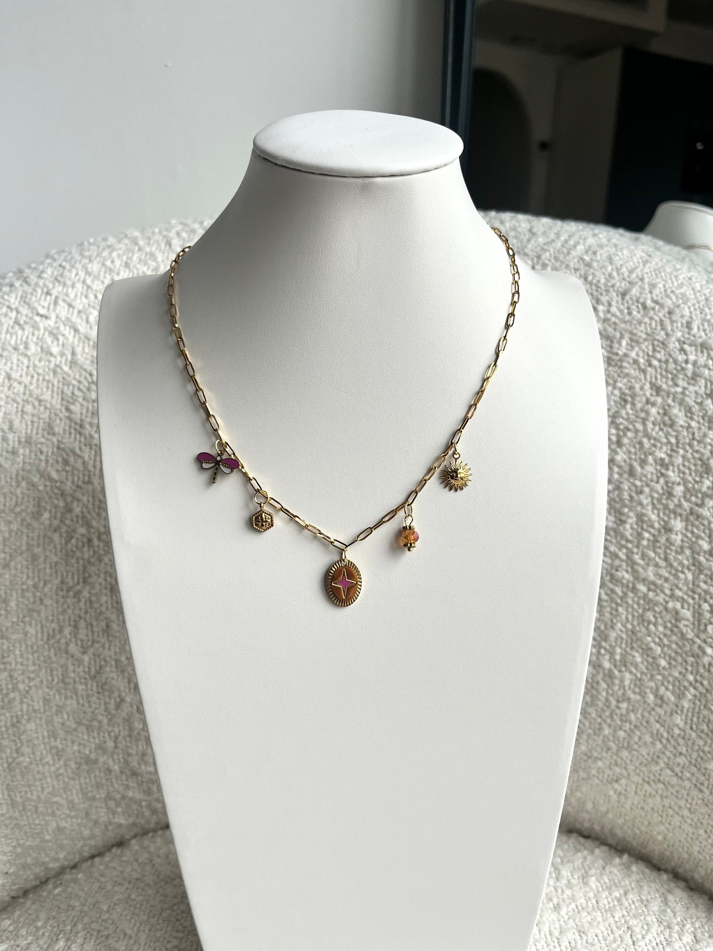 Collier éclat rosé