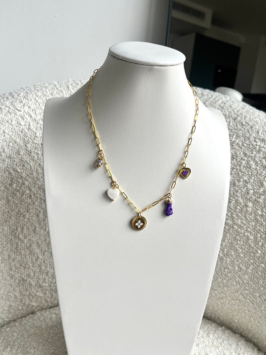 Collier fin étoile blanche