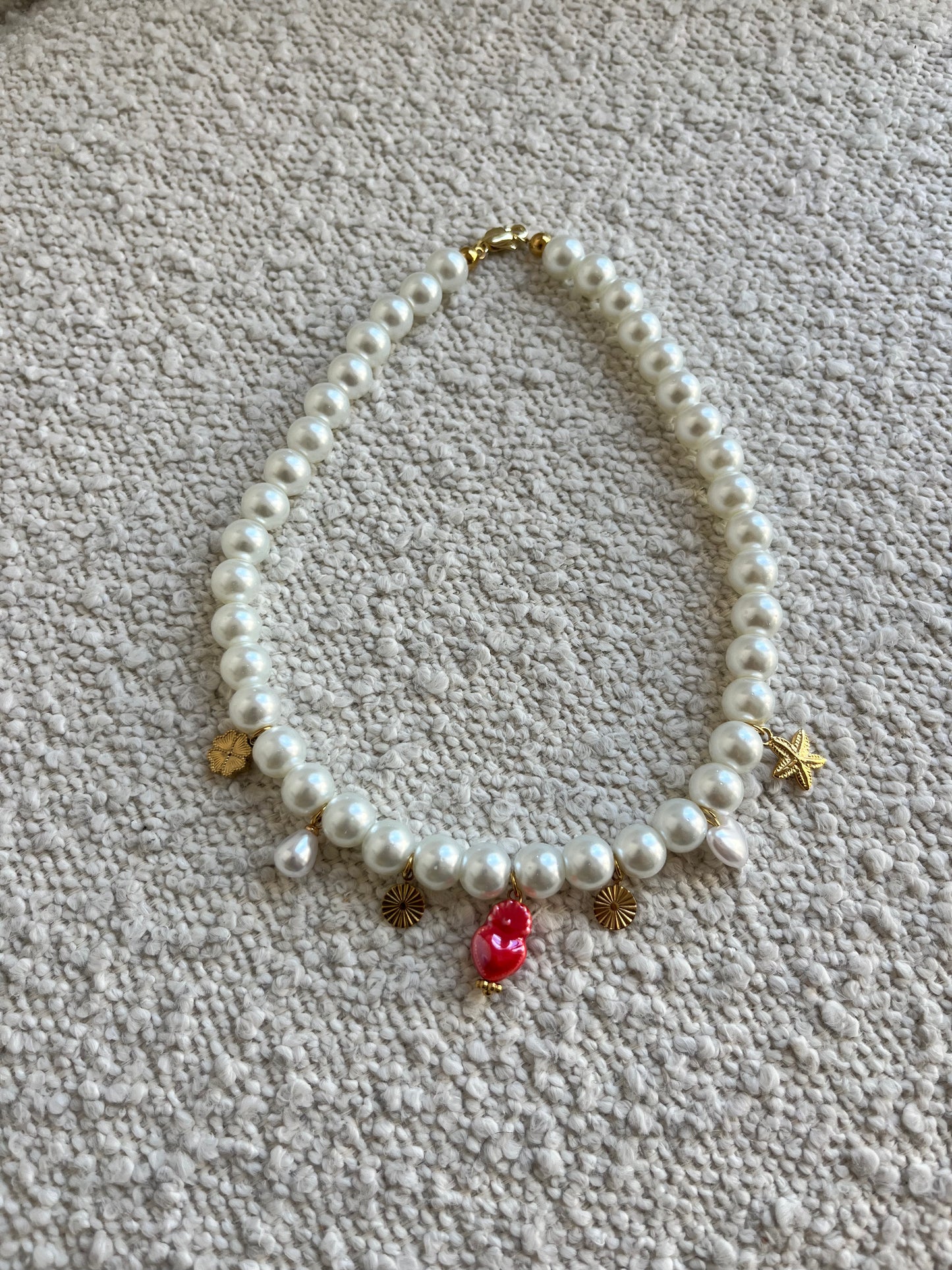 Collier en perle Rouge