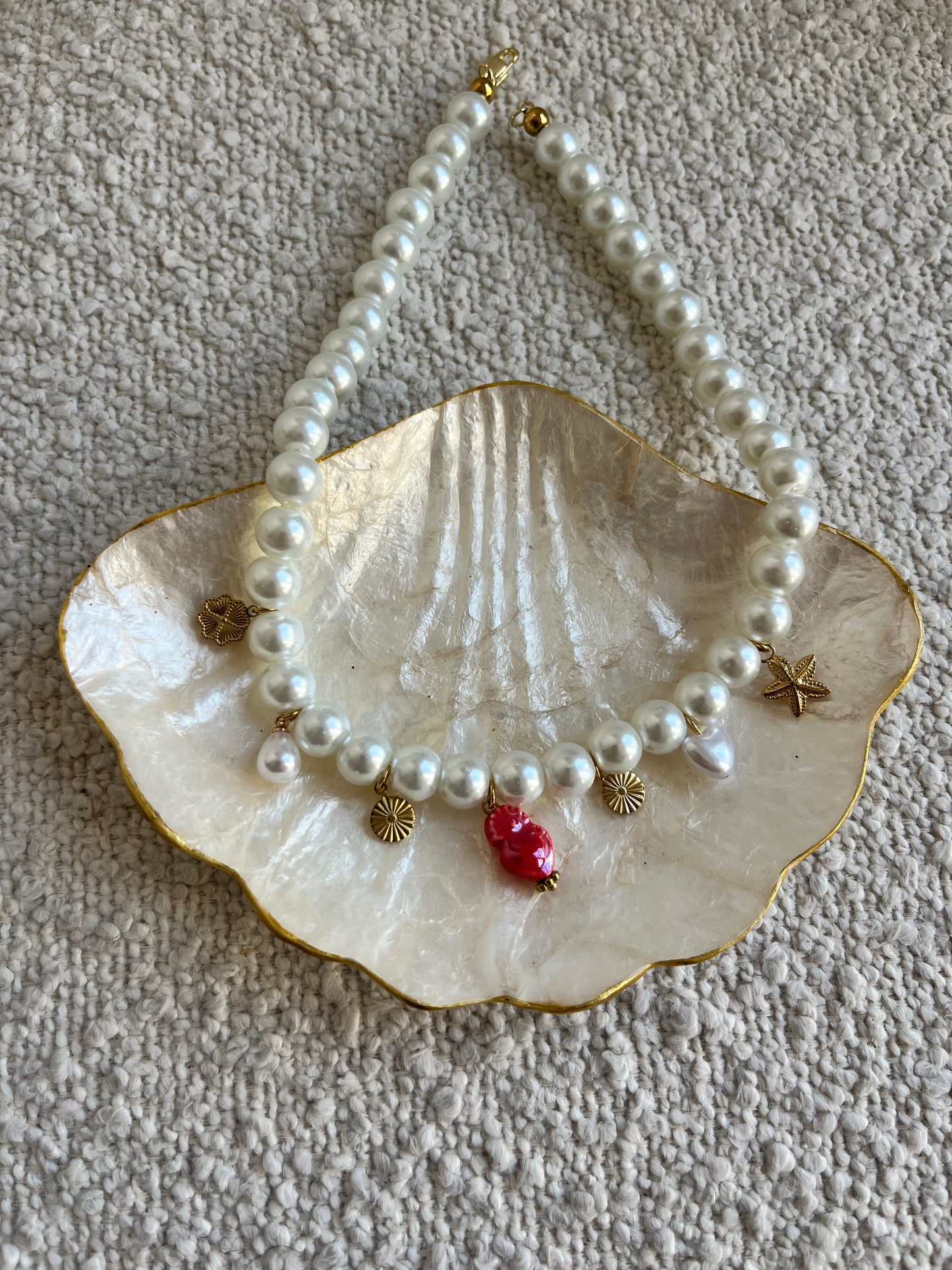 Collier en perle Rouge